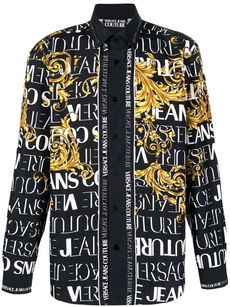 camicia stampa versace|Versace Jeans Couture Camicia con stampa .